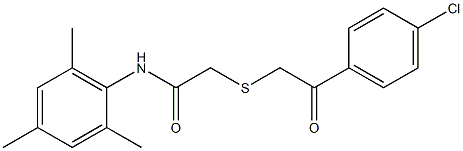 N1-mesityl-2-{[2-(4-chlorophenyl)-2-oxoethyl]thio}acetamide Structure