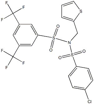 N-[(4-chlorophenyl)sulfonyl]-N-(2-thienylmethyl)-3,5-bis(trifluoromethyl)benzenesulfonamide