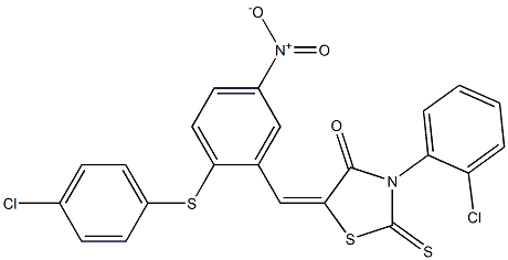 3-(2-chlorophenyl)-5-({2-[(4-chlorophenyl)sulfanyl]-5-nitrophenyl}methylene)-2-thioxo-1,3-thiazolan-4-one