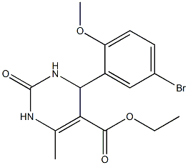 ethyl 4-(5-bromo-2-methoxyphenyl)-6-methyl-2-oxo-1,2,3,4-tetrahydropyrimidine-5-carboxylate,,结构式