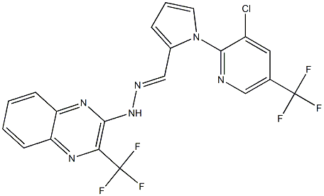 1-[3-chloro-5-(trifluoromethyl)-2-pyridinyl]-1H-pyrrole-2-carbaldehyde N-[3-(trifluoromethyl)-2-quinoxalinyl]hydrazone 结构式