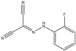 2-[2-(2-fluorophenyl)hydrazono]malononitrile Struktur