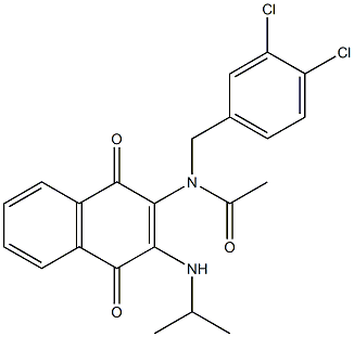  N-(3,4-dichlorobenzyl)-N-[3-(isopropylamino)-1,4-dioxo-1,4-dihydro-2-naphthalenyl]acetamide