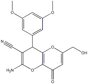 2-amino-4-(3,5-dimethoxyphenyl)-6-(hydroxymethyl)-8-oxo-4,8-dihydropyrano[3,2-b]pyran-3-carbonitrile|