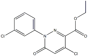 ethyl 4-chloro-1-(3-chlorophenyl)-6-oxo-1,6-dihydro-3-pyridazinecarboxylate 结构式