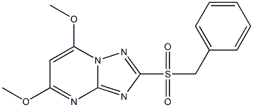 2-(benzylsulfonyl)-5,7-dimethoxy[1,2,4]triazolo[1,5-a]pyrimidine Structure