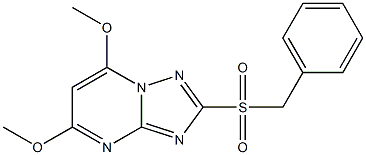 2-(benzylsulfonyl)-5,7-dimethoxy[1,2,4]triazolo[1,5-a]pyrimidine Struktur