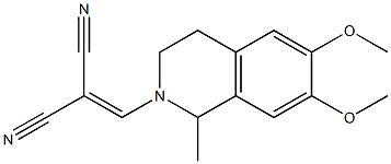 2-[(6,7-dimethoxy-1-methyl-1,2,3,4-tetrahydroisoquinolin-2-yl)methylidene]malononitrile Struktur