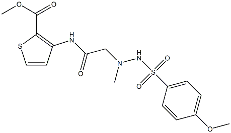 methyl 3-[(2-{2-[(4-methoxyphenyl)sulfonyl]-1-methylhydrazino}acetyl)amino]-2-thiophenecarboxylate,,结构式