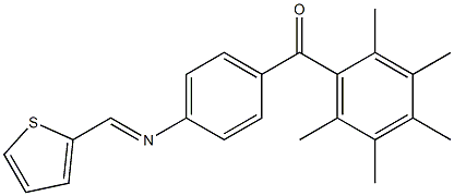 (2,3,4,5,6-pentamethylphenyl){4-[(2-thienylmethylidene)amino]phenyl}methano ne,,结构式