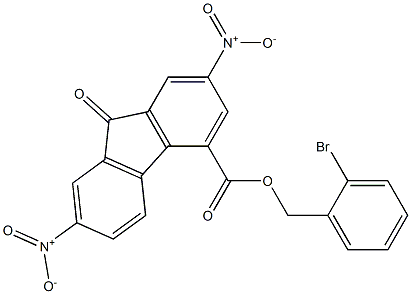 2-bromobenzyl 2,7-dinitro-9-oxo-9H-4-fluorenecarboxylate Structure