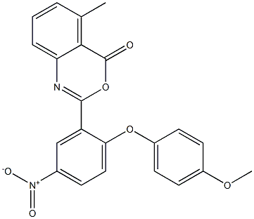 2-[2-(4-methoxyphenoxy)-5-nitrophenyl]-5-methyl-4H-3,1-benzoxazin-4-one 化学構造式