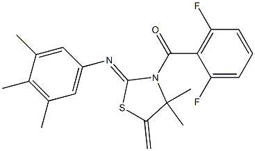  (2,6-difluorophenyl){4,4-dimethyl-5-methylidene-2-[(3,4,5-trimethylphenyl)imino]-1,3-thiazolan-3-yl}methanone
