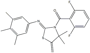 (2,6-difluorophenyl){4,4-dimethyl-5-methylidene-2-[(3,4,5-trimethylphenyl)imino]-1,3-thiazolan-3-yl}methanone