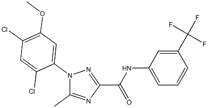 1-(2,4-dichloro-5-methoxyphenyl)-5-methyl-N-[3-(trifluoromethyl)phenyl]-1H-1,2,4-triazole-3-carboxamide 化学構造式