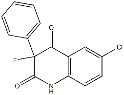 6-chloro-3-fluoro-3-phenyl-1,2,3,4-tetrahydroquinoline-2,4-dione 化学構造式