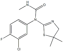 N-(3-chloro-4-fluorophenyl)-N-(5,5-dimethyl-4,5-dihydro-1,3-thiazol-2-yl)-N'-methylurea Struktur