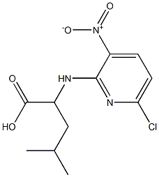 2-[(6-chloro-3-nitro-2-pyridinyl)amino]-4-methylpentanoic acid,,结构式