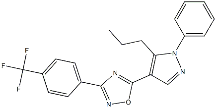 5-(1-phenyl-5-propyl-1H-pyrazol-4-yl)-3-[4-(trifluoromethyl)phenyl]-1,2,4-oxadiazole 化学構造式