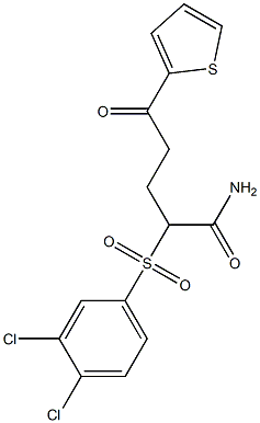 2-[(3,4-dichlorophenyl)sulfonyl]-5-oxo-5-(2-thienyl)pentanamide,,结构式