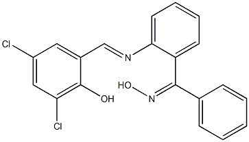 {2-[(3,5-dichloro-2-hydroxybenzylidene)amino]phenyl}(phenyl)methanone oxime Structure