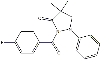 2-(4-fluorobenzoyl)-4,4-dimethyl-1-phenyltetrahydro-3H-pyrazol-3-one Struktur