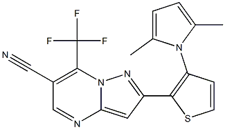 2-[3-(2,5-dimethyl-1H-pyrrol-1-yl)-2-thienyl]-7-(trifluoromethyl)pyrazolo[1,5-a]pyrimidine-6-carbonitrile