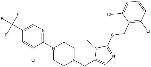  1-[3-chloro-5-(trifluoromethyl)-2-pyridinyl]-4-({2-[(2,6-dichlorobenzyl)sulfanyl]-1-methyl-1H-imidazol-5-yl}methyl)piperazine