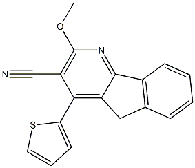 2-methoxy-4-(2-thienyl)-5H-indeno[1,2-b]pyridine-3-carbonitrile,,结构式