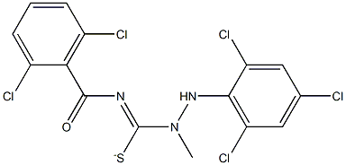 1-methyl N1-(2,6-dichlorobenzoyl)-2-(2,4,6-trichlorophenyl)hydrazine-1-carboximidothioate 化学構造式