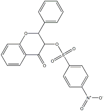 4-oxo-2-phenyl-3,4-dihydro-2H-chromen-3-yl 4-nitrobenzene-1-sulfonate Struktur