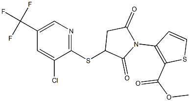 methyl 3-(3-{[3-chloro-5-(trifluoromethyl)-2-pyridinyl]sulfanyl}-2,5-dioxo-1-pyrrolidinyl)-2-thiophenecarboxylate 结构式