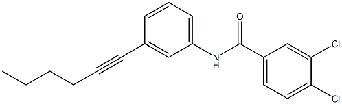 3,4-dichloro-N-[3-(1-hexynyl)phenyl]benzenecarboxamide Structure