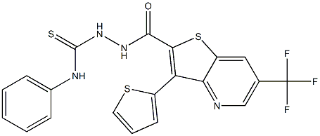 N-phenyl-2-{[3-(2-thienyl)-6-(trifluoromethyl)thieno[3,2-b]pyridin-2-yl]carbonyl}-1-hydrazinecarbothioamide Structure