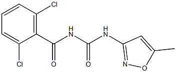 N-(2,6-dichlorobenzoyl)-N'-(5-methylisoxazol-3-yl)urea Struktur