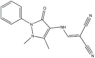 2-{[(1,5-dimethyl-3-oxo-2-phenyl-2,3-dihydro-1H-pyrazol-4-yl)amino]methylene}malononitrile,,结构式