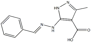 5-(2-benzylidenehydrazino)-3-methyl-1H-pyrazole-4-carboxylic acid Structure