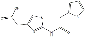 {2-[(thien-2-ylacetyl)amino]-1,3-thiazol-4-yl}acetic acid Struktur