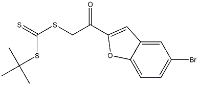 tert-butyl {[2-(5-bromobenzo[b]furan-2-yl)-2-oxoethyl]thio}methanedithioate,,结构式