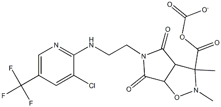 dimethyl 5-(2-{[3-chloro-5-(trifluoromethyl)-2-pyridinyl]amino}ethyl)-4,6-dioxotetrahydro-2H-pyrrolo[3,4-d]isoxazole-3,3(3aH)-dicarboxylate,,结构式