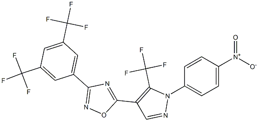 3-[3,5-di(trifluoromethyl)phenyl]-5-[1-(4-nitrophenyl)-5-(trifluoromethyl)-1H-pyrazol-4-yl]-1,2,4-oxadiazole