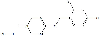 6-[(2,4-dichlorobenzyl)thio]-3-methyl-1,2,3,4-tetrahydro-1,3,5-triazine hydrochloride Structure