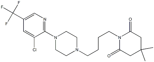 1-(4-{4-[3-chloro-5-(trifluoromethyl)-2-pyridinyl]piperazino}butyl)-4,4-dimethyldihydro-2,6(1H,3H)-pyridinedione Structure