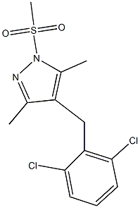 4-(2,6-dichlorobenzyl)-3,5-dimethyl-1-(methylsulfonyl)-1H-pyrazole Struktur