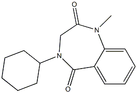 4-cyclohexyl-1-methyl-2,3,4,5-tetrahydro-1H-1,4-benzodiazepine-2,5-dione Struktur