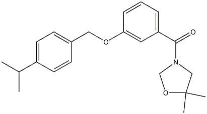 (5,5-dimethyl-1,3-oxazolan-3-yl){3-[(4-isopropylbenzyl)oxy]phenyl}methanone Struktur