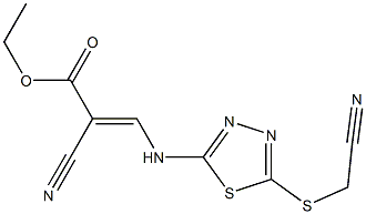 ethyl 2-cyano-3-({5-[(cyanomethyl)thio]-1,3,4-thiadiazol-2-yl}amino)acrylate 结构式