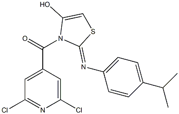(2,6-dichloro-4-pyridyl){4-hydroxy-2-[(4-isopropylphenyl)imino]-2,3-dihydro -1,3-thiazol-3-yl}methanone,,结构式