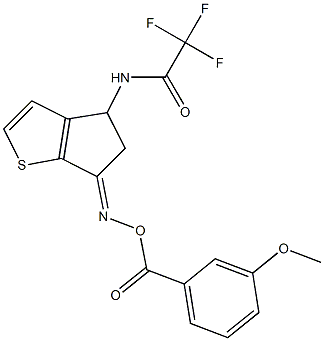 2,2,2-trifluoro-N-(6-{[(3-methoxybenzoyl)oxy]imino}-5,6-dihydro-4H-cyclopenta[b]thiophen-4-yl)acetamide|