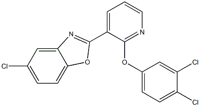 5-chloro-2-[2-(3,4-dichlorophenoxy)-3-pyridinyl]-1,3-benzoxazole,,结构式